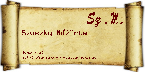 Szuszky Márta névjegykártya