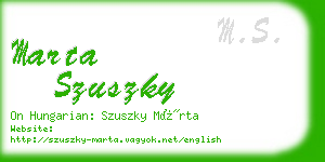 marta szuszky business card